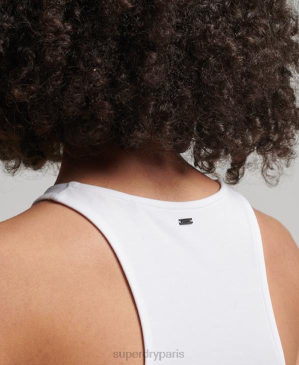 Superdry femmes robe courte en jersey D64Z2453 vêtements blanc