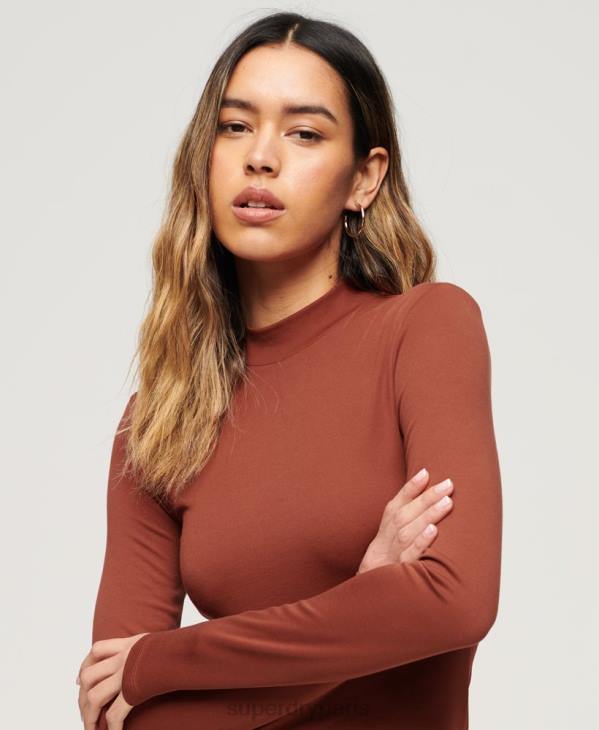Superdry femmes robe courte en jersey à col montant D64Z2393 vêtements rouge