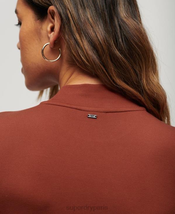Superdry femmes robe courte en jersey à col montant D64Z2393 vêtements rouge