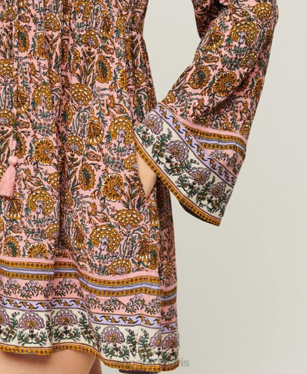 Superdry femmes robe courte à manches évasées D64Z2080 vêtements rose