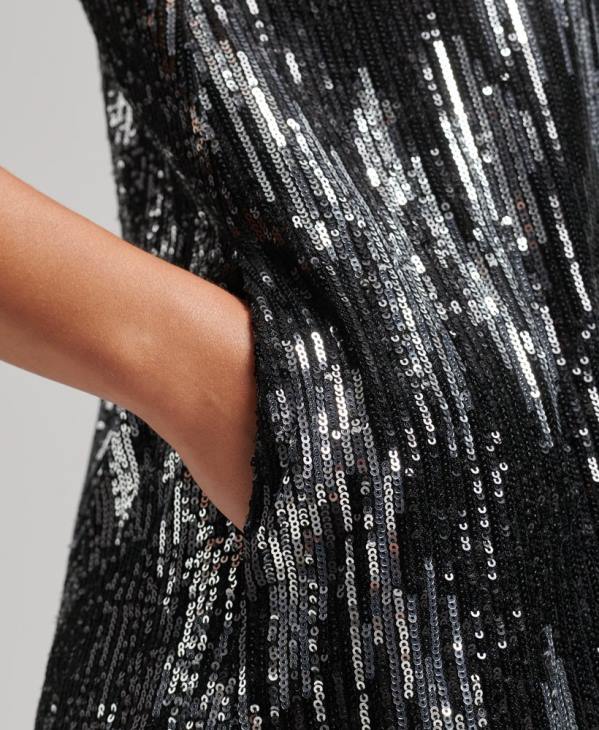 Superdry femmes robe courte à sequins D64Z2460 vêtements multi