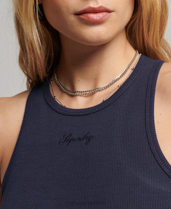 Superdry femmes robe débardeur essentielle à logo code D64Z2422 vêtements marine