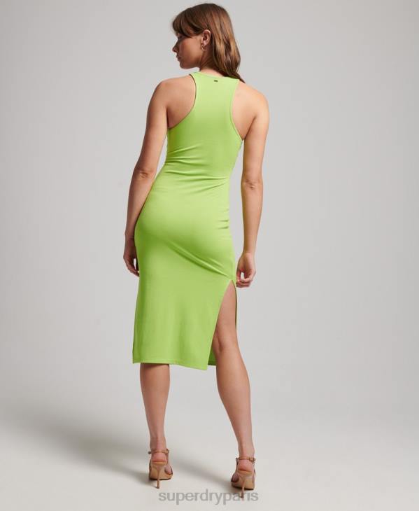 Superdry femmes robe de course en jersey D64Z2381 vêtements vert