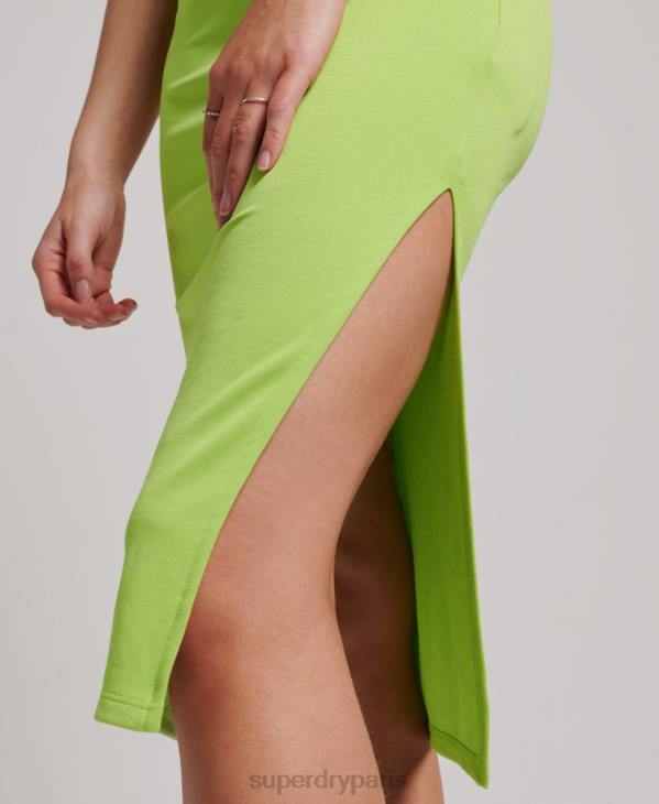 Superdry femmes robe de course en jersey D64Z2381 vêtements vert