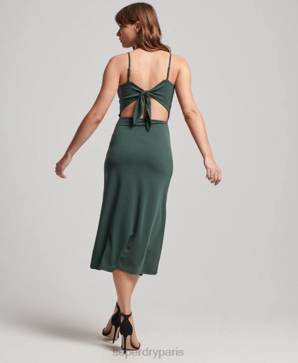 Superdry femmes robe dos nu en jersey D64Z2355 vêtements vert