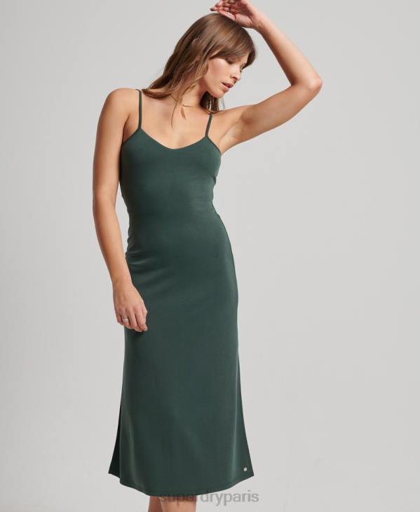 Superdry femmes robe dos nu en jersey D64Z2355 vêtements vert