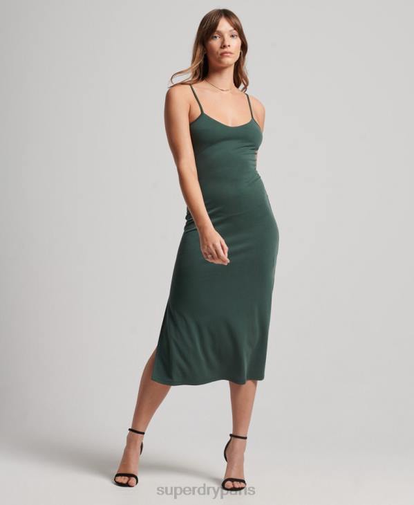 Superdry femmes robe dos nu en jersey D64Z2355 vêtements vert