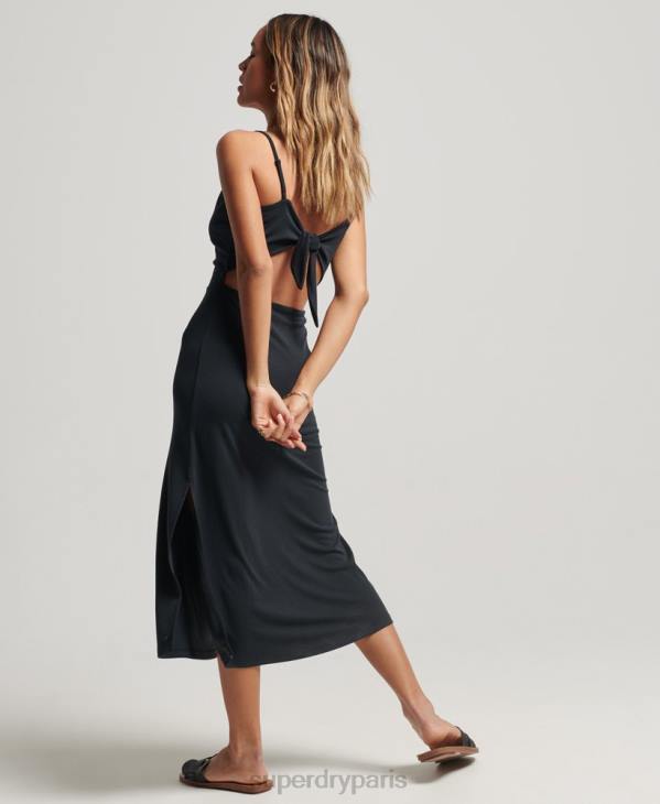 Superdry femmes robe dos nu en jersey D64Z2358 vêtements noir