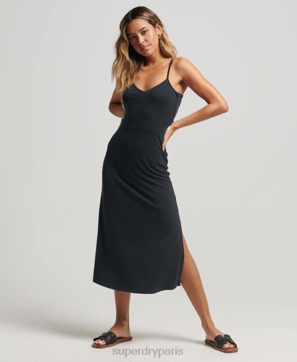 Superdry femmes robe dos nu en jersey D64Z2358 vêtements noir