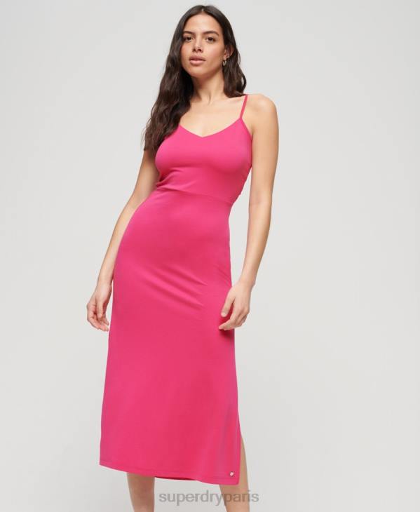 Superdry femmes robe dos nu en jersey D64Z2401 vêtements rose