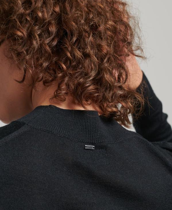 Superdry femmes robe en maille mérinos D64Z2508 vêtements noir