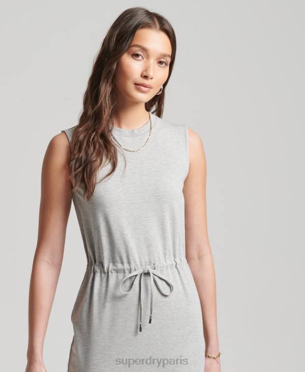 Superdry femmes robe longue en jersey studios D64Z2526 vêtements gris clair