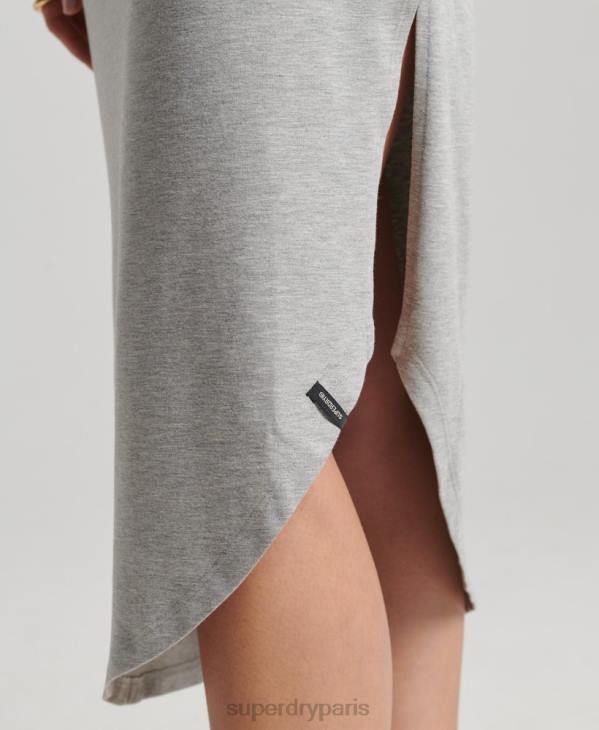 Superdry femmes robe longue en jersey studios D64Z2526 vêtements gris clair