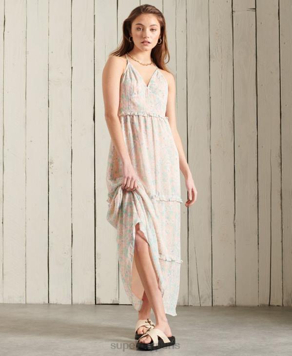 Superdry femmes robe longue margaux D64Z2547 vêtements rose