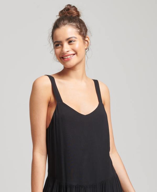 Superdry femmes robe longue tissée studios D64Z2525 vêtements noir