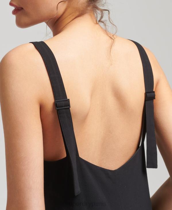 Superdry femmes robe longue tissée studios D64Z2525 vêtements noir