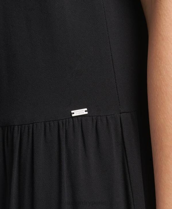 Superdry femmes robe longue tissée studios D64Z2525 vêtements noir