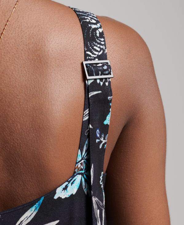 Superdry femmes robe longue tissée studios D64Z2528 vêtements marine