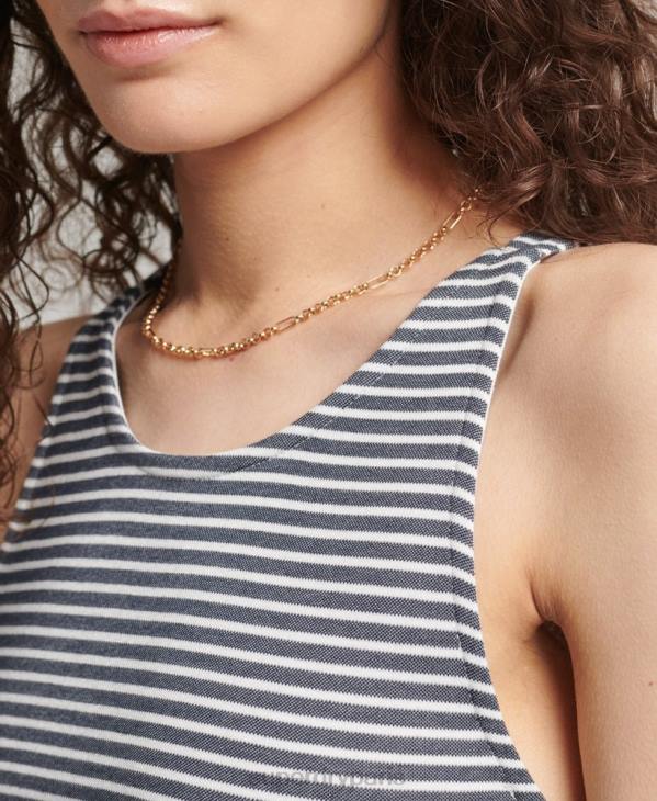 Superdry femmes robe mi-longue à bretelles D64Z2538 vêtements marine