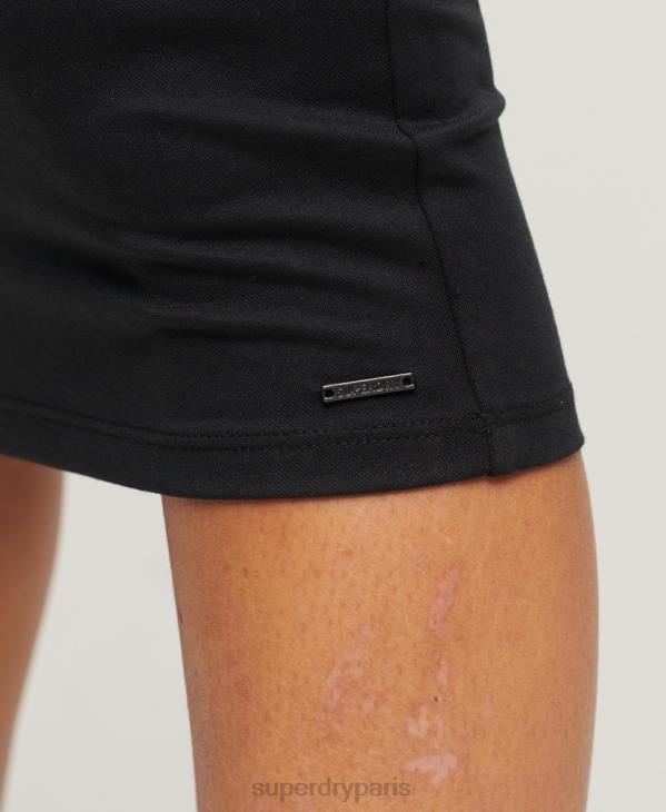 Superdry femmes robe mi-longue en jersey à dos en t D64Z2395 vêtements noir