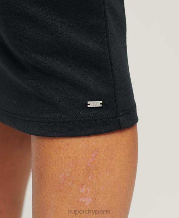Superdry femmes robe mi-longue en jersey à encolure carrée D64Z2312 vêtements noir