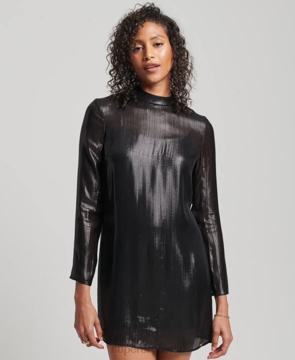 Superdry femmes robe scintillante studios D64Z2437 vêtements noir