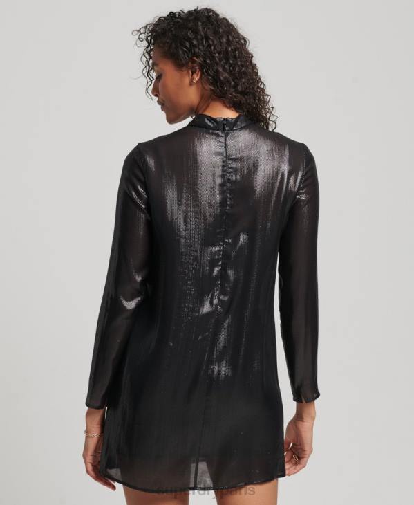 Superdry femmes robe scintillante studios D64Z2437 vêtements noir