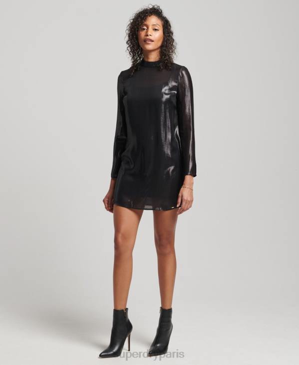 Superdry femmes robe scintillante studios D64Z2437 vêtements noir