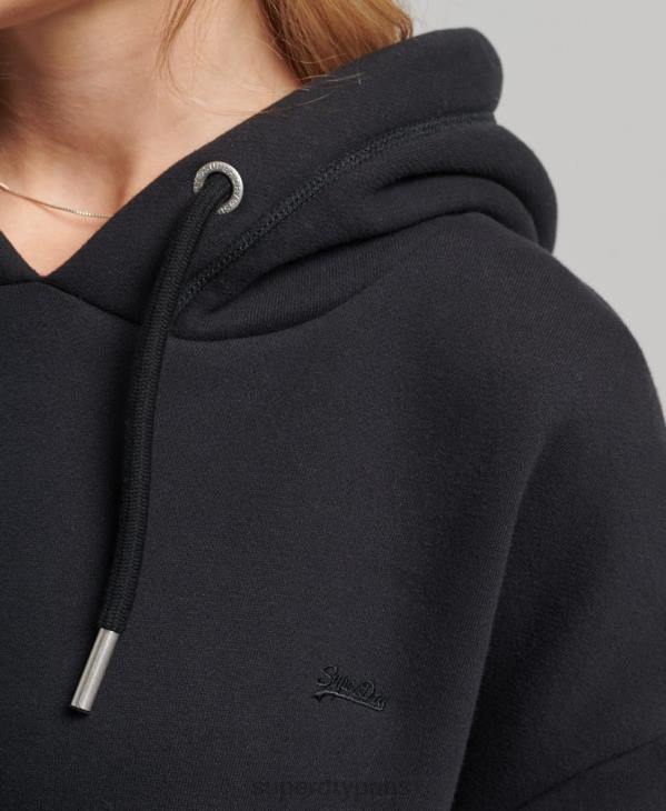 Superdry femmes robe sweat en coton bio à logo brodé D64Z2434 vêtements noir