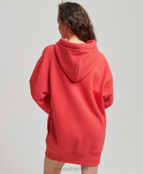 Superdry femmes robe sweat en coton bio à logo brodé D64Z2462 vêtements rouge