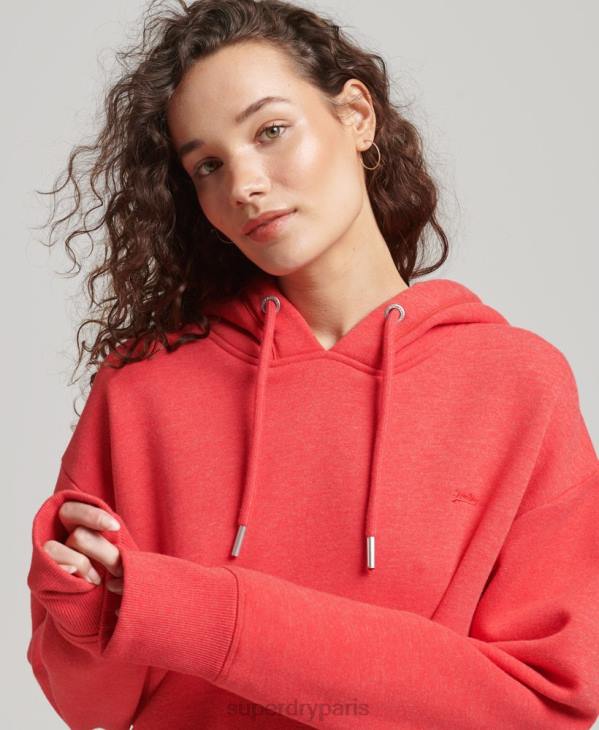 Superdry femmes robe sweat en coton bio à logo brodé D64Z2462 vêtements rouge