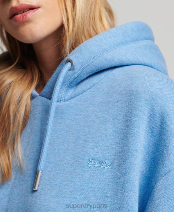 Superdry femmes robe sweat en coton bio à logo brodé D64Z2464 vêtements bleu