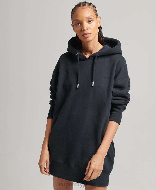 Superdry femmes robe sweat en coton bio à logo brodé D64Z6528 vêtements marine