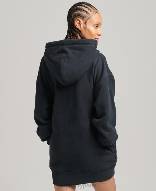 Superdry femmes robe sweat en coton bio à logo brodé D64Z6528 vêtements marine