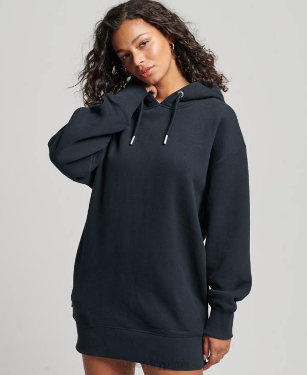 Superdry femmes robe sweat à logo brodé D64Z2432 vêtements marine