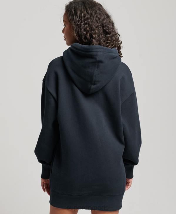 Superdry femmes robe sweat à logo brodé D64Z2432 vêtements marine