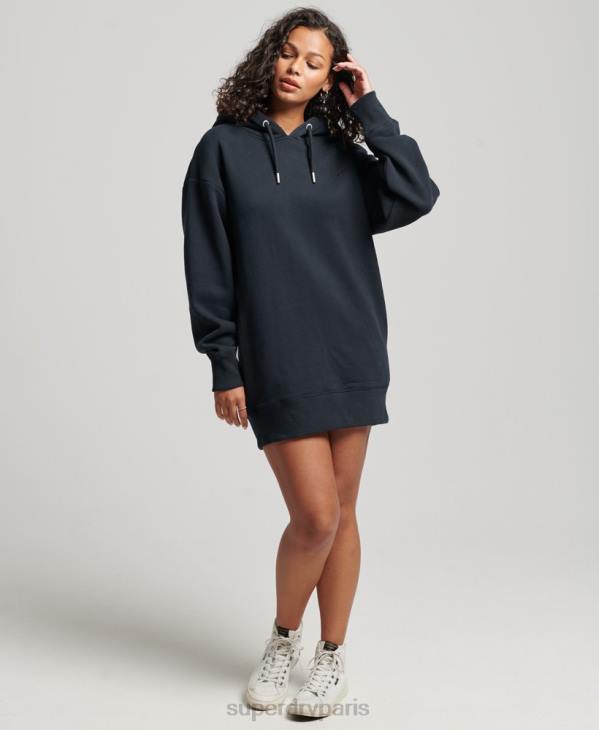 Superdry femmes robe sweat à logo brodé D64Z2432 vêtements marine