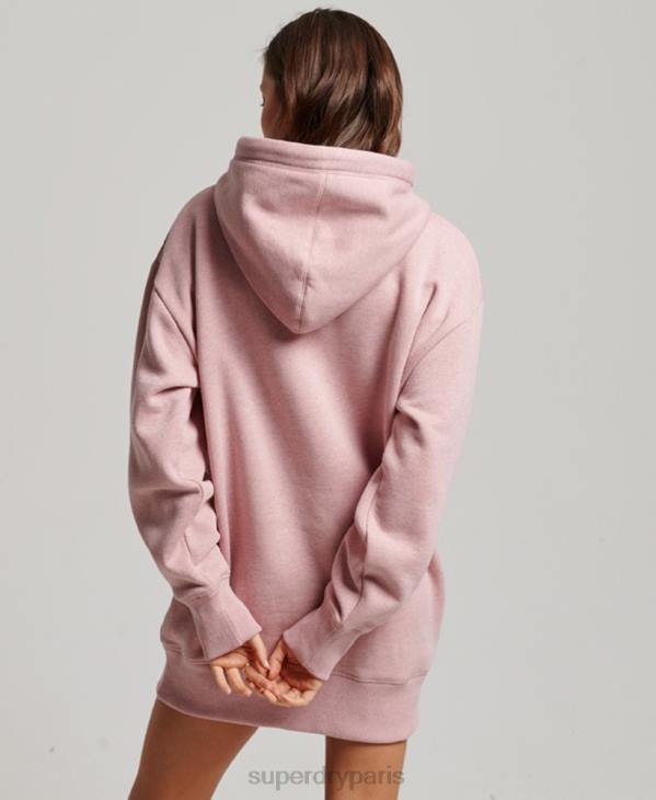 Superdry femmes robe sweat à logo brodé D64Z2433 vêtements rose