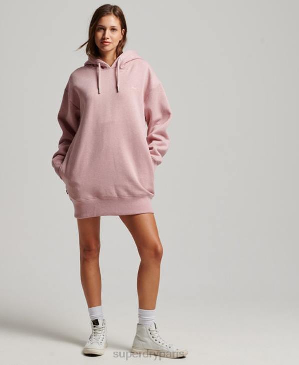 Superdry femmes robe sweat à logo brodé D64Z2433 vêtements rose