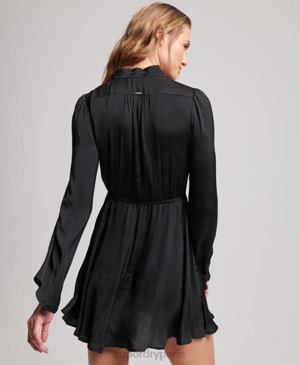 Superdry femmes robe évasée studios D64Z2412 vêtements noir