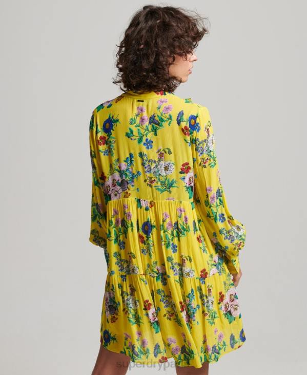 Superdry femmes studios off duty mini robe D64Z2466 vêtements jaune
