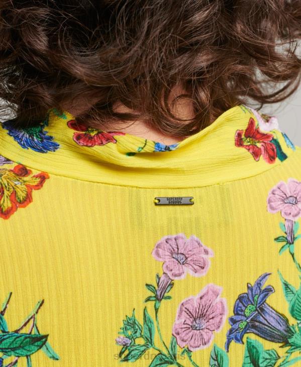 Superdry femmes studios off duty mini robe D64Z2466 vêtements jaune