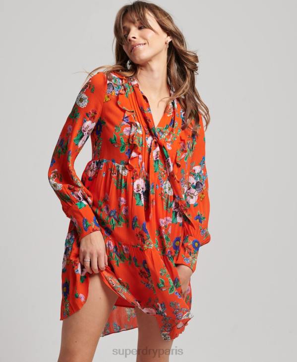 Superdry femmes studios off duty mini robe D64Z2484 vêtements rouge