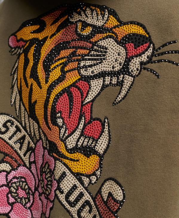 Superdry femmes tatouage sweat à capuche robe D64Z2517 vêtements vert