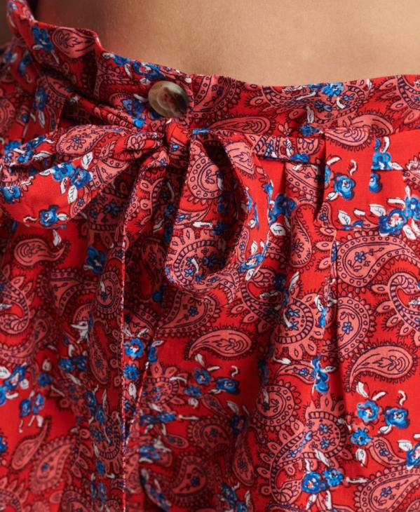 Superdry femmes ecovero vintage short imprimé paperbag D64Z3137 vêtements rouge