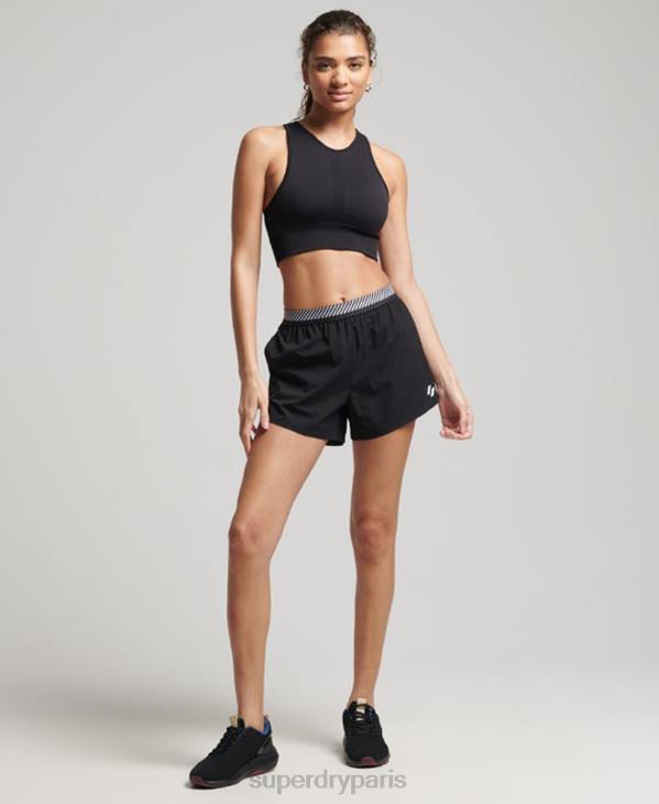 Superdry femmes short ample d'entraînement D64Z6326 vêtements noir