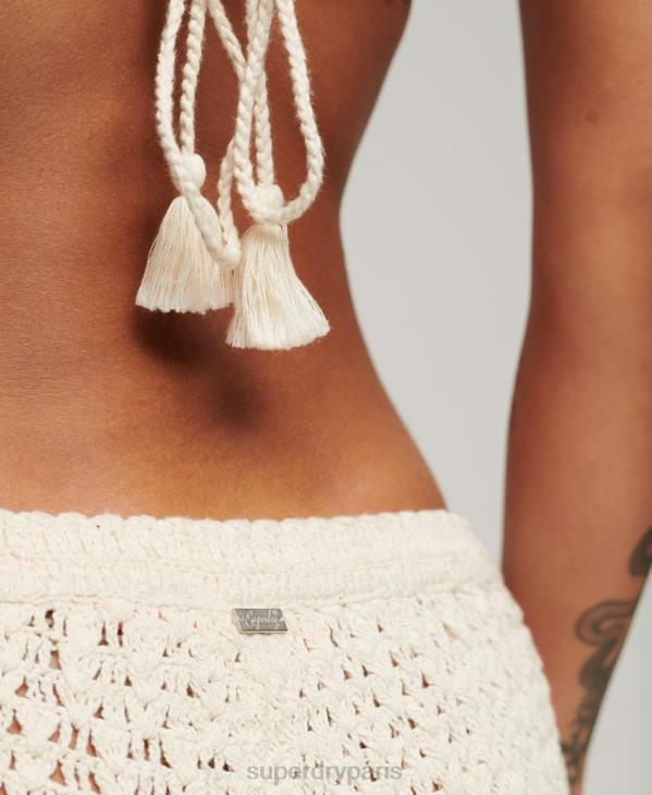 Superdry femmes short au crochet D64Z2149 vêtements crème