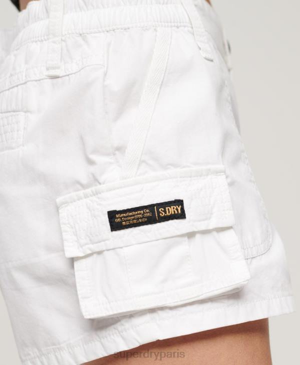 Superdry femmes short cargo utilitaire D64Z2059 vêtements blanc