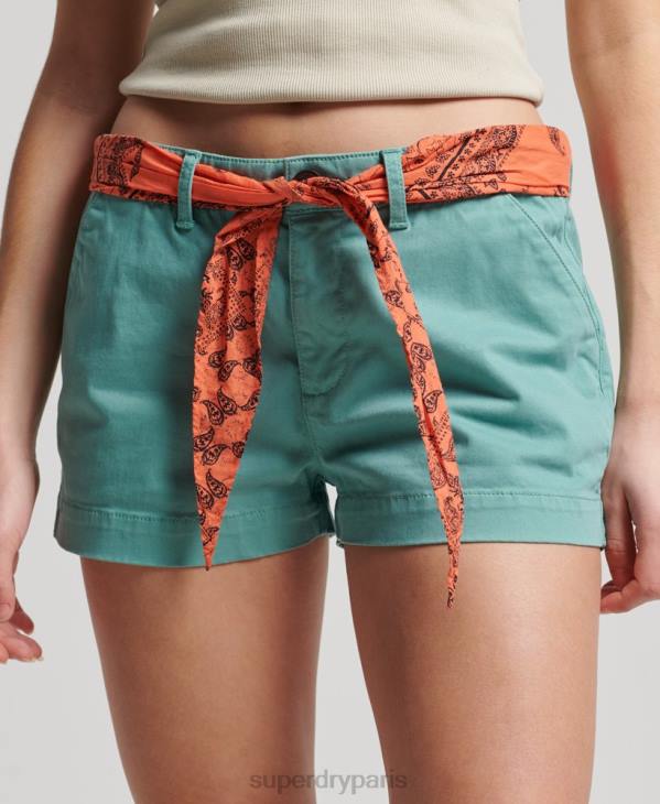 Superdry femmes short chaud chino D64Z2053 vêtements vert