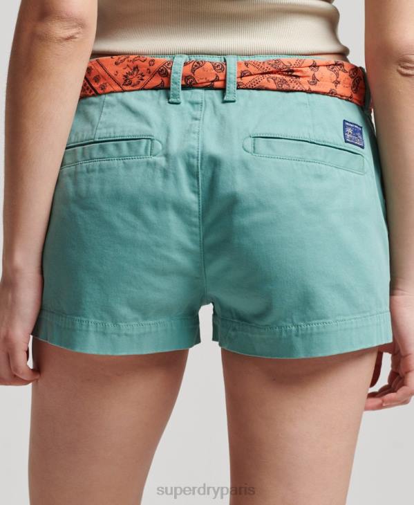 Superdry femmes short chaud chino D64Z2053 vêtements vert